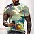 cheap Men&#039;s Clothing-Men&#039;s Tee T shirt Tee Graphic 3D Print Round Neck Casual Daily Short Sleeve 3D Print Tops Fashion Designer Cool Comfortable Green White Black / Summer