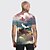 baratos Men&#039;s Clothing-Homens Camisetas Camiseta Gráfico Impressão 3D Decote Redondo Casual Diário Manga Curta Impressão 3D Blusas Moda Designer Legal Confortável Verde Branco Preto / Verão