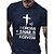 abordables T-Shirts-Hombre Camiseta Cuello Barco Graphic Letra Cruz Negro Azul Piscina Gris Impresión 3D Manga Corta Estampado Calle Casual Tops Básico Moda Clásico Cómodo / Verano / Verano / Deportes