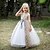 cheap Girls&#039; Dresses-Kids Little Girls&#039; Dress Jacquard Solid Colored Party Birthday A Line Dress Embroidered Mesh White Blue Gray Knee-length Sleeveless Princess Cute Dresses Spring Summer Children&#039;s Day Slim 4-13 Years