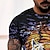 baratos Camisas &amp; Regatas para Homem-Homens Camisetas Camiseta Gráfico Impressão 3D Decote Redondo Casual Diário Manga Curta Impressão 3D Blusas Moda Designer Legal Confortável Preto / Verão