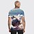 billige Men&#039;s Clothing-Herre T-skjorter T skjorte Grafisk 3D-utskrift Rund hals Avslappet Daglig Kortermet 3D-utskrift Topper Mote Designer Kul Bekvem Grønn Hvit Svart / Sommer