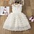 cheap Girls&#039; Dresses-Kids Little Girls&#039; Dress Solid Colored Lace Trims Print White Blushing Pink Knee-length Sleeveless Active Dresses Summer Regular Fit 5-12 Years