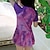 cheap Girls&#039; Swimwear-Kids Girls&#039; One Piece Swimwear Swimsuit Mesh Swimwear Short Sleeves Scales Purple Active Cute Outdoor Swimming Bathing Suits 2-8 Years / Spring / Summer