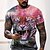 cheap Men&#039;s Tees &amp; Tank Tops-Men&#039;s Tee T shirt Tee Graphic 3D Print Round Neck Casual Daily Short Sleeve 3D Print Tops Fashion Designer Cool Comfortable Pink / Summer