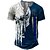 baratos T-Shirts-Homens Camisa Henley Camiseta Gráfico Bandeiras Impressão 3D Henley Rua Casual Manga Curta Botão para baixo Imprimir Blusas Básico Moda Clássico Confortável Azul / Esportes / Verão