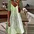 cheap Print Dresses-Women&#039;s Midi Dress Two Piece Dress Green Long Sleeve Print Floral V Neck Fall Winter Party Party Stylish 2022 S M L XL XXL 3XL / Party Dress