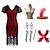 cheap Cosplay &amp; Costumes-The Great Gatsby Roaring 20s 1920s Cocktail Dress Vintage Dress Flapper Dress Outfits Masquerade Prom Dress Women&#039;s Tassel Fringe Costume Vintage Cosplay Party Prom Dress Carnival / Gloves / Headwear
