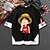 preiswerte Tägliche Cosplay Kostüme-Inspiriert von One Piece Affe D. Ruffy 100% Polyester T-Shirt-Ärmel Zeichentrick gefälschtes zweiteiliges Harajuku Streetstyle Anime T-shirt Für Herren / Damen / Paar