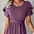 cheap Casual Dresses-Women&#039;s Party Dress Casual Dress Midi Dress Purple Pure Color Short Sleeve Spring Summer Lace up Crew Neck Weekend 2022 S M L XL XXL 3XL