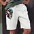 cheap Men&#039;s Bottoms-Men&#039;s Shorts Skull Graphic Prints Elastic Waist Straight Leg Print Short Comfort Breathable Cotton Blend Sports Outdoor Daily Designer Stylish White Army Green / Summer