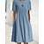 cheap Super Sale-Women&#039;s Casual Dress Shift Dress Midi Dress Blue Green Pure Color Short Sleeve Summer Spring Ruched Fashion Crew Neck Loose Fit Vacation 2023 S M L XL XXL 3XL 4XL 5XL
