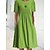 cheap Super Sale-Women&#039;s Casual Dress Shift Dress Midi Dress Blue Green Pure Color Short Sleeve Summer Spring Ruched Fashion Crew Neck Loose Fit Vacation 2023 S M L XL XXL 3XL 4XL 5XL