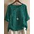cheap Plus Size Tops-Women&#039;s Shirt Blouse Cotton Leaf Smoke green White Pink Half Sleeve Daily Casual Crew Neck Regular Fit Spring Fall