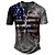 cheap Short Sleeve-Unisex Men&#039;s American Flag Graphic Henley T Shirt