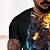 abordables Camisetas y camisas de tirantes de hombre-Hombre Camiseta Tee Escote Redondo Graphic Naranja Impresión 3D Manga Corta Impresión 3D Casual Diario Tops Moda Fresco Design Cómodo / Verano / Verano