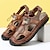 abordables Zapatos de Hombre-Sandalias de Cuero para Hombres Moda Casual de Verano