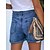 abordables Pants-Mujer Vaqueros Pantalones Mezclilla Moda Media cintura Cortado Fin de semana Corto Microelástico Color sólido Comodidad Azul Piscina S / Pantalón corto