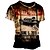 cheap Men&#039;s Clothing-Men&#039;s Unisex T shirt Tee Graphic Prints Car 3D Print Crew Neck Street Daily Short Sleeve Print Tops Casual Vintage Designer Big and Tall Brown / Summer