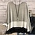 cheap Plus Size Tops-Women&#039;s Plus Size Tops Blouse Color Block Long Sleeve Patchwork Streetwear Festival Round Neck Polyester Daily Sports Fall Winter khaki