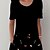 cheap Mini Dresses-Black Floral Midi Shift Dress for Women