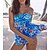 cheap Tankini-Women&#039;s Sexy Tie Dye Blue Swim Dress Set
