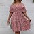 cheap Plus Size Dresses-Women&#039;s Plus Size Floral Holiday Dress Ruffle V Neck Half Sleeve Work Fall Spring Causal Daily Knee Length Dress Dress / Print