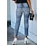 cheap Cotton &amp; Linen-Women&#039;s Pants Trousers Jeans Denim Blue Black Fashion Mid Waist Side Pockets Casual Weekend Ankle-Length Micro-elastic Solid Color Comfort S M L XL XXL