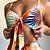 preiswerte Bikini-Damen Badeanzug Bikinis 2 Stück Normal Bademode Blätter Hoch tailliert Orange V-Wire Ausschnitt Gefüttert Badeanzüge Urlaub Sexy Sport / Gurt / neu / Gurt