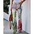 abordables Pants-Femme Mode Casual Sport Imprimer Pantalons L&#039;éxtremité inferieur de la cloche Toute la longueur Pantalon Micro-élastique Casual du quotidien Faux denim Fleur Taille haute Ample Vert Bleu Orange Rouge