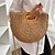 preiswerte Taschen-Damen Strohtasche Strandtasche Stroh Tasche mit oberem Griff Festtage Verabredung Feste Farbe Cremig-weiß Kaki