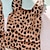 cheap New Arrivals-Mommy and Me Swimsuit Causal Leopard Backless Brown Sleeveless Vacation Matching Outfits / Summer / Print
