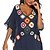 cheap Cover-Ups-Women&#039;s Swimwear Cover Up Beach Dress Normal Swimsuit Floral Splice Black White Navy Blue V Wire Bathing Suits Vacation Fashion New