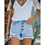cheap Cotton &amp; Linen-Women&#039;s Jeans Shorts Denim Blue Fashion Casual High Waist Pocket Cut Out Street Vacation Casual Daily Short Micro-elastic Plain Comfort S M L XL 2XL