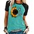 cheap T-Shirts-Women&#039;s T shirt Dress Graphic Patterned Butterfly Sunflower Casual Daily Holiday Butterfly Short Sleeve T shirt Dress Round Neck Print Basic Essential Green Blue Light gray S