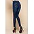 preiswerte Graphic Chic-Damen Jeans Normal Baumwollmischung Blume Blau Casual / sportlich Mittlere Taillenlinie Knöchellänge Casual Wochenende Sommer Frühling &amp; Herbst