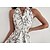 abordables Robes Midi-Robe mi-longue Robe Trapèze Femme Printemps Eté Sans Manches - Imprimer Elégant Casual Floral Licou 2022 Blanche S M L XL XXL 3XL