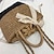preiswerte Taschen-Damen Strohtasche Strandtasche Stroh Tasche mit oberem Griff Festtage Ausgehen Vintage Schwarz Khaki