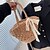 cheap Bags-Women&#039;s Sling Bags Straw Tote Shoulder Bag Buttons Zipper Daily Outdoor Solid Color Khaki Beige