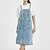 cheap Casual Dresses-Women&#039;s Knee Length Dress Shift Dress Denim Dress Blue Sleeveless Pocket Button Pure Color Square Neck Spring Summer Casual 2022 S M L XL XXL