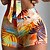 cheap Bikini-Women&#039;s Swimwear Bikini 2 Piece Normal Swimsuit High Waisted Leaves Orange Padded V Wire Bathing Suits Sports Vacation Sexy / Strap / New