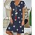 cheap Casual Dresses-Women&#039;s Short Mini Dress Shift Dress Casual Dress Green Red Navy Blue Short Sleeve Print Floral V Neck Spring Summer Casual Vacation 2022 Loose S M L XL XXL 3XL