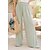 cheap Pants-Elegant Women&#039;s Mid Waist Wide Leg Culottes in Faux Linen