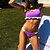 cheap Bikini-Women&#039;s Swimwear Bikini 2 Piece Normal Swimsuit Pure Color Push Up High Waisted Black Purple Scoop Neck Padded Bathing Suits Casual Sexy New