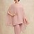 cheap Jumpsuits &amp; Rompers-Women&#039;s Jumpsuit Solid Color High Waist Ruffle Ordinary V Neck Street Work Half Sleeve Regular Fit Pink S M L Spring / Mesh