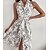 cheap Midi Dresses-Women&#039;s Midi Dress A Line Dress White Sleeveless Print Floral Halter Neck Spring Summer Elegant Casual 2022 S M L XL XXL 3XL