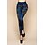 preiswerte Graphic Chic-Damen Jeans Normal Baumwollmischung Blume Blau Casual / sportlich Mittlere Taillenlinie Knöchellänge Casual Wochenende Sommer Frühling &amp; Herbst