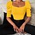 abordables Tops de mujer-Mujer Top corto Blusa Camisa Rosa Amarillo Rosa polvorienta Plano Diario Fin de semana Manga Corta Escote Cuadrado Ropa de calle Casual Algodón Cultivo S