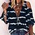 cheap Women&#039;s Tops-Women&#039;s Blouse Striped Tie Dye Daily Weekend Half Sleeve Blouse Shirt V Neck Zipper Print Casual Streetwear Green Royal Blue Orange S / 3D Print