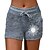 cheap Pants-Women&#039;s Casual / Sporty Athleisure Drawstring Print Shorts Short Pants Micro-elastic Casual Weekend Cotton Blend Sun Letter Mid Waist Comfort Black Grey S M L XL XXL